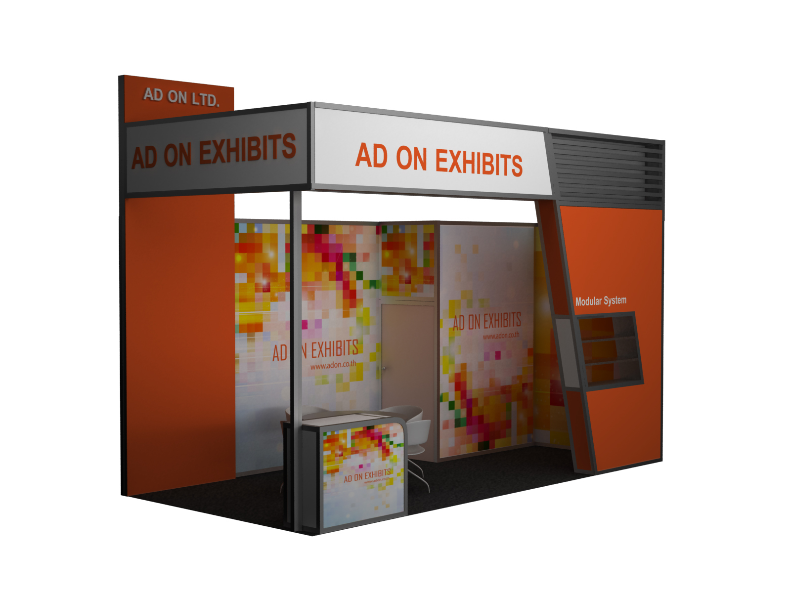 Modular Booth System Fabric AD ON